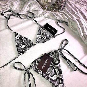 SALE Prettylittlething snake skin bikini set
